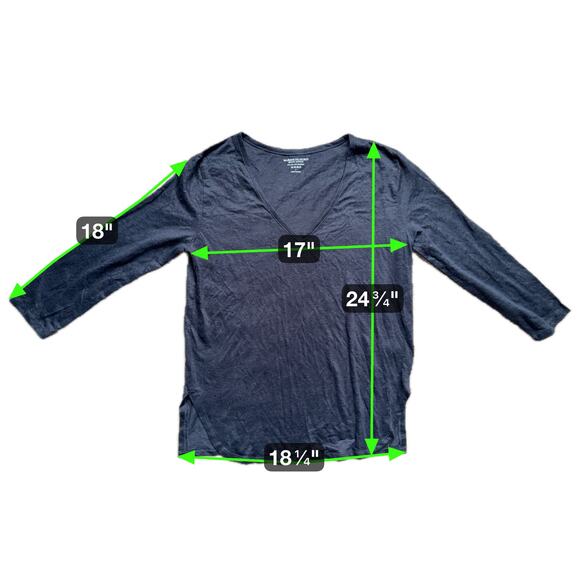 Majestic Filatures Quiet Luxury Soft Touch 3/4 Sleeve V-Neck Top Size 2 Black - Picture 7 of 7